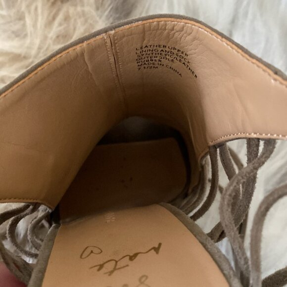 Banana Republic Hello Sole Mate open-toe suede leather booties size 7.5 - Picture 6 of 15